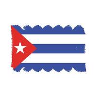 Cuba vlag met aquarel geschilderd penseel vector