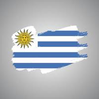 uruguay vlag met waterverf geschilderd penseel vector