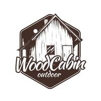 hout cabine logo ontwerp sjabloon vector