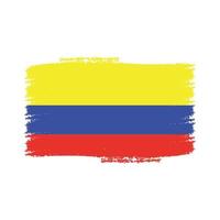 vlag van colombia met aquarel geschilderd penseel vector