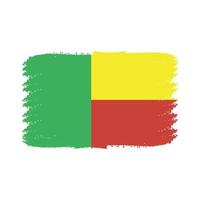 Benin vlag met aquarel geschilderd penseel vector