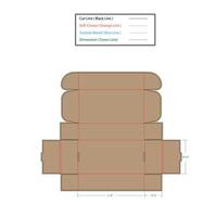 mailer doos grootte 8x2x6 inch dieline sjabloon, vector ontwerp