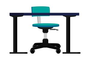 schattig modern bureau met tafel en moderne stoel voor thuiskantoor geïsoleerd vector