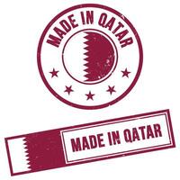 gemaakt in qatar postzegel teken grunge stijl vector