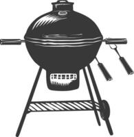 ai gegenereerd silhouet een barbecue rooster offset roker top naar beneden zwart kleur enkel en alleen vector