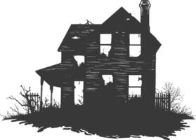 ai gegenereerd silhouet verlaten huis of huis zwart kleur enkel en alleen vector