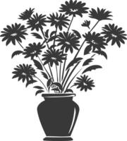 ai gegenereerd silhouet aster bloem in de vaas zwart kleur enkel en alleen vector