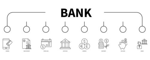 bank banier web icoon vector illustratie concept