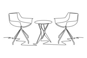 een doorlopend lijn tekening van koffiehuis, koffie winkel of cafe concept. tekening vector illustratie in gemakkelijk lineair stijl.