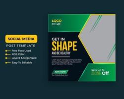 fitness gym flyer social media post en webbanner sjabloon pro download vector