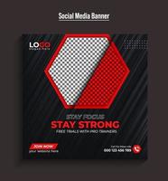 fitness gym flyer social media post en webbanner sjabloon pro download vector