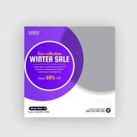 winterseizoen mode verkoop social media banner en webbanner sjabloon pro download vector