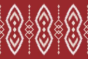 traditioneel etnisch ikat motief kleding stof patroon meetkundig stijl.afrikaans ikat borduurwerk etnisch oosters patroon rood achtergrond behang. abstract,vector,illustratie.textuur,frame,decoratie. vector