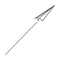 papier vliegtuig tekening lijn vector