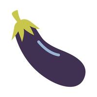 aubergine, aubergine, tekenfilm stijl. vector illustratie geïsoleerd Aan wit achtergrond, hand- getrokken, vlak ontwerp