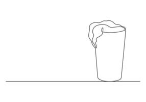 bier glas doorlopend een lijn tekening vector illustratie