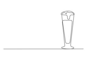 bier glas doorlopend een lijn tekening vector illustratie