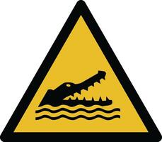 alligators, kaaimannen en krokodillen iso waarschuwing symbool vector