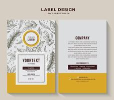 koffie etui verpakking en thee etiket ontwerp, professioneel voedsel sticker minimalistische banier vector wijnoogst label.