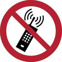 Nee geactiveerd mobiel telefoons iso verbod symbool vector