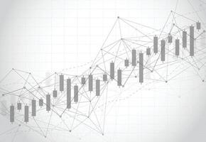 bedrijf kaars stok diagram tabel van voorraad markt investering handel Aan donker achtergrond ontwerp. bullish punt, neiging van grafiek. vector illustratie