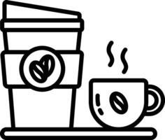 koffie schets vector illustratie