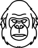 gorilla gezicht schets vector illustratie