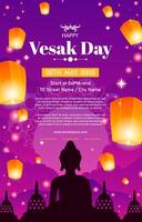 gelukkig vesak dag verticaal poster banier vector