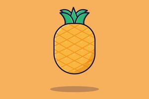 ananas fruit icoon in vlak ontwerp stijl. vector illustratie