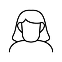 vrouw voorkant visie schets icoon pixel perfect vector ontwerp mooi zo voor website en mobiel app. Mens geslacht icoon