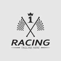 ras en snelheid logo icoon vector ras vlag racing illustratie logo ontwerp