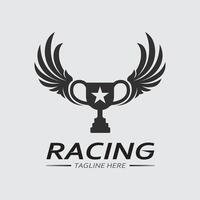 ras en snelheid logo icoon vector ras vlag racing illustratie logo ontwerp