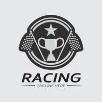 ras en snelheid logo icoon vector ras vlag racing illustratie logo ontwerp