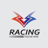 ras en snelheid logo icoon vector ras vlag racing illustratie logo ontwerp