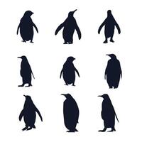 reeks van een pinguïn vector silhouetten