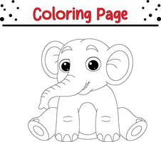 schattig olifant kleur bladzijde voor kinderen. dier kleur boek vector