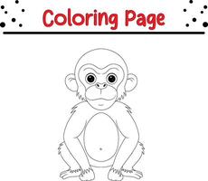 schattig aap kleur bladzijde voor kinderen vector