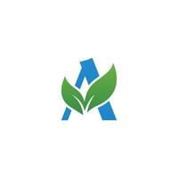 vector eco biologisch een blad logo ontwerp vector