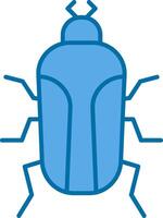 insect gevulde blauw icoon vector