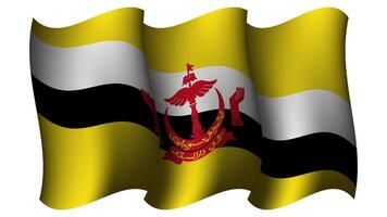 Brunei golvend vlag ontwerp vector illustratie