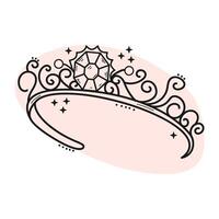 diadeem icoon. hand- tekening. sieraden vector