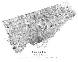 Toronto Canada, stedelijk detail straten wegen kaart ,vector element sjabloon beeld vector