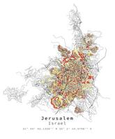 Jeruzalem, Israel stedelijk detail straten wegen kaart ,vector element sjabloon beeld vector
