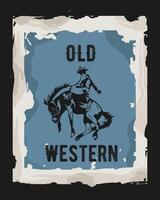 vector van oud western cowboy poster, grunge stijl, perfect voor afdrukken, kleding, enz