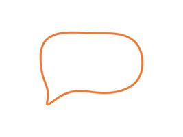 bubbel toespraak oranje schets hand- getrokken ontwerp. vector illustratie