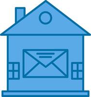 huis mail gevulde blauw icoon vector