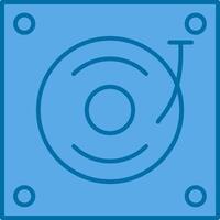 draaitafel gevulde blauw icoon vector