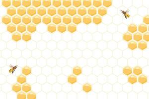 bij bijenkorf, abstract honingraten en bijen Aan een wit achtergrond. illustratie. vector
