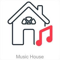 muziek- huis en melodie icoon concept vector