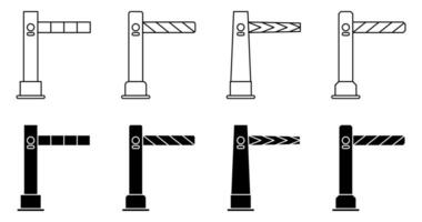 reeks van auto auto barrière pictogrammen, parkeren barrière tekens. gemakkelijk en modern vector. ontwerp geschikt voor vervoer thema's vector